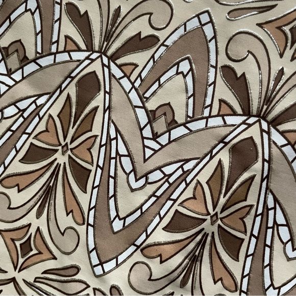 Y2K Vintage Baroque Tile Print Cowl Neck MIDI Slip Dress - Picture 9 of 10